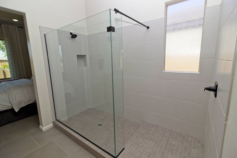 Open Shower with Curved Glass
